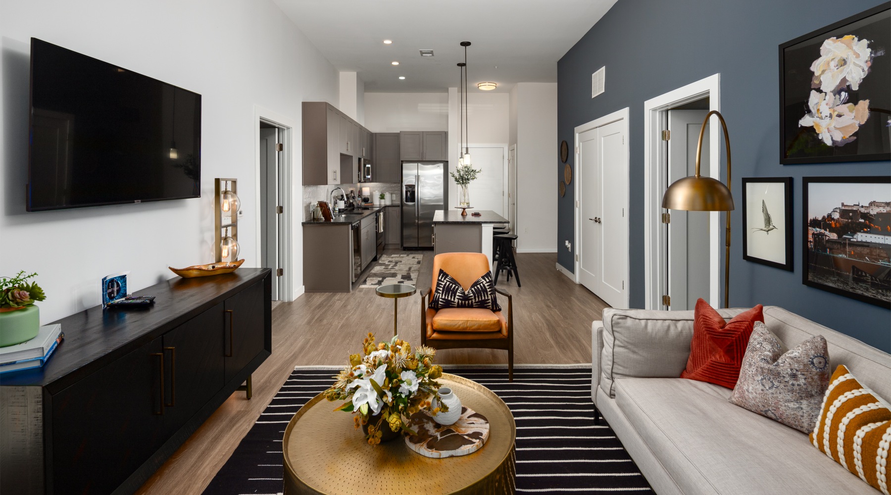 Living room at Marchon apartments in Atlanta, GA